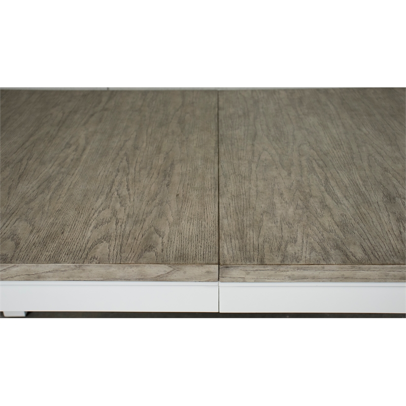 Riverside Furniture Cora Wood Dining Table in Cloud White and Fog Gray