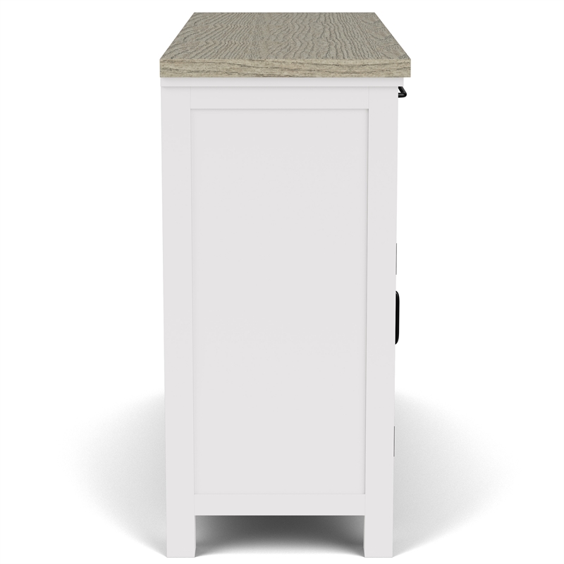 Riverside Furniture Cora Wood Server in Cloud White and Fog Gray