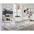 Riverside Furniture Cora Cottage Wood Dining Bench in Cloud White