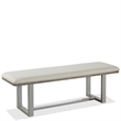 Riverside Furniture Intrigue Upholstered Wood Dining Bench in Tan Hazelwood