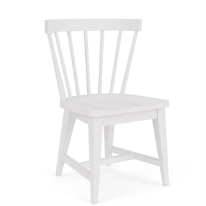 Riverside Furniture Cora 18&quot Farmhouse Wood Windsor Side Chair in Cloud White