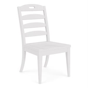 Riverside Furniture Cora 18&quot Wood Ladderback Side Chair in Cloud White