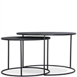 Riverside Furniture Declan Aluminum Round Nesting Coffee Table in Charcoal