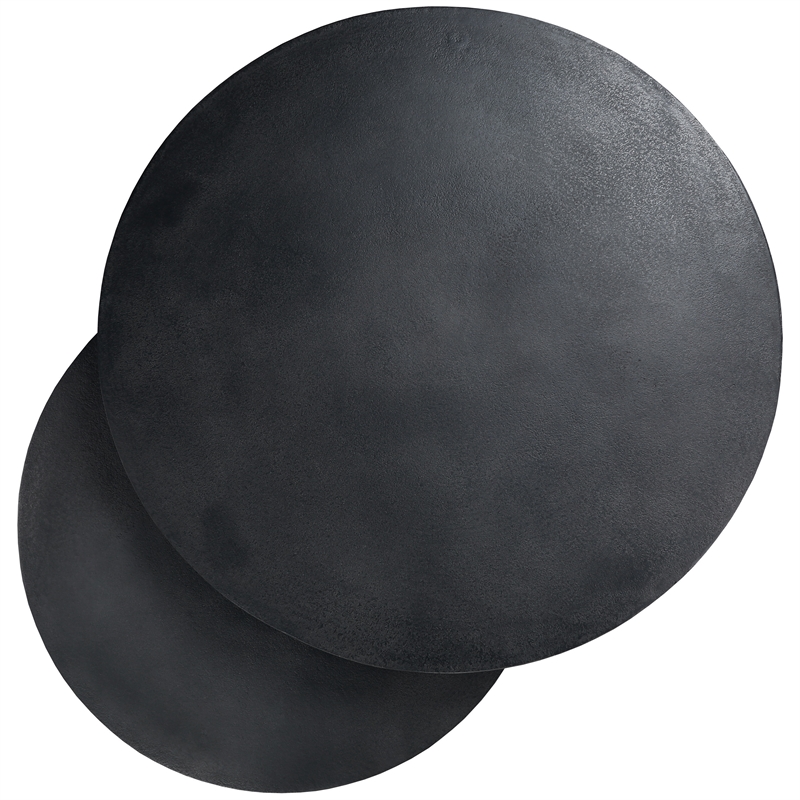 Riverside Furniture Declan Aluminum Round Nesting Coffee Table in Charcoal