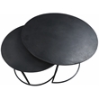 Riverside Furniture Declan Aluminum Round Nesting Coffee Table in Charcoal