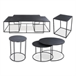 Riverside Furniture Declan Aluminum Round Nesting Coffee Table in Charcoal