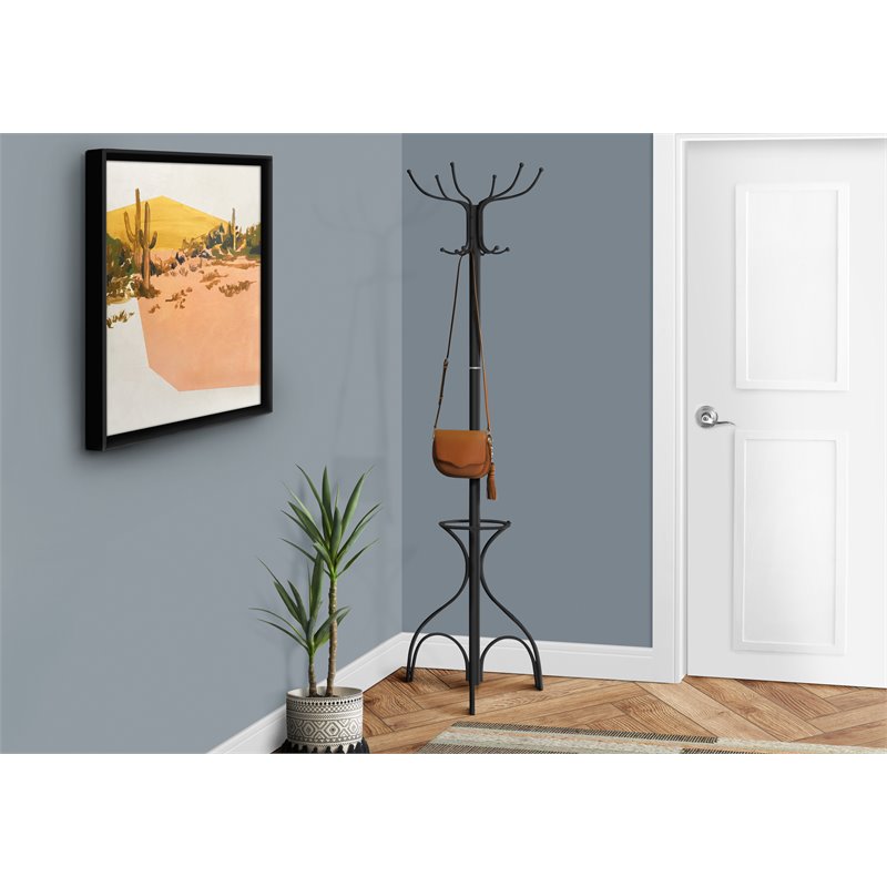 Coat Rack Hall Tree 12 Hooks Entryway 70
