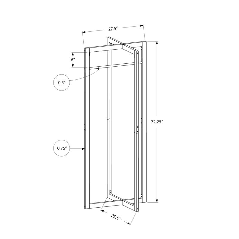Coat Rack Hall Tree Hanging Bar Entryway 72