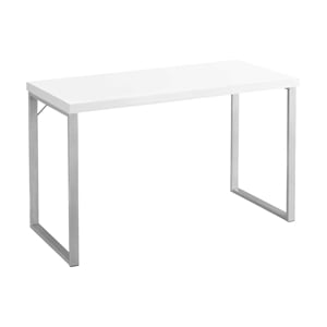 Computer Desk Home Office Laptop 48&quotL Work Metal Laminate White Grey