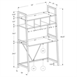 Computer Desk Home Office Laptop Leaning Storage Shelves Work Metal White