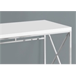 Computer Desk Home Office Laptop Work Metal Laminate Glossy White Chrome