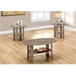Table Set 3pcs Set Coffee End Side Accent Living Room Laminate Brown