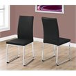 Dining Chair Set Of 2 Side Upholstered Kitchen Pu Leather Look Black