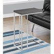 Accent Table C-shaped End Side Snack Living Room Bedroom Metal Grey