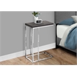 Accent Table C-shaped End Side Snack Living Room Bedroom Metal Grey