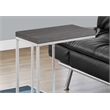 Accent Table C-shaped End Side Snack Living Room Bedroom Metal Grey