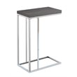 Accent Table C-shaped End Side Snack Living Room Bedroom Metal Grey