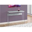 Accent Table Console Entryway Narrow Sofa Bedroom Tempered Glass Grey