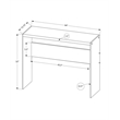 Accent Table Console Entryway Narrow Sofa Bedroom Tempered Glass Grey
