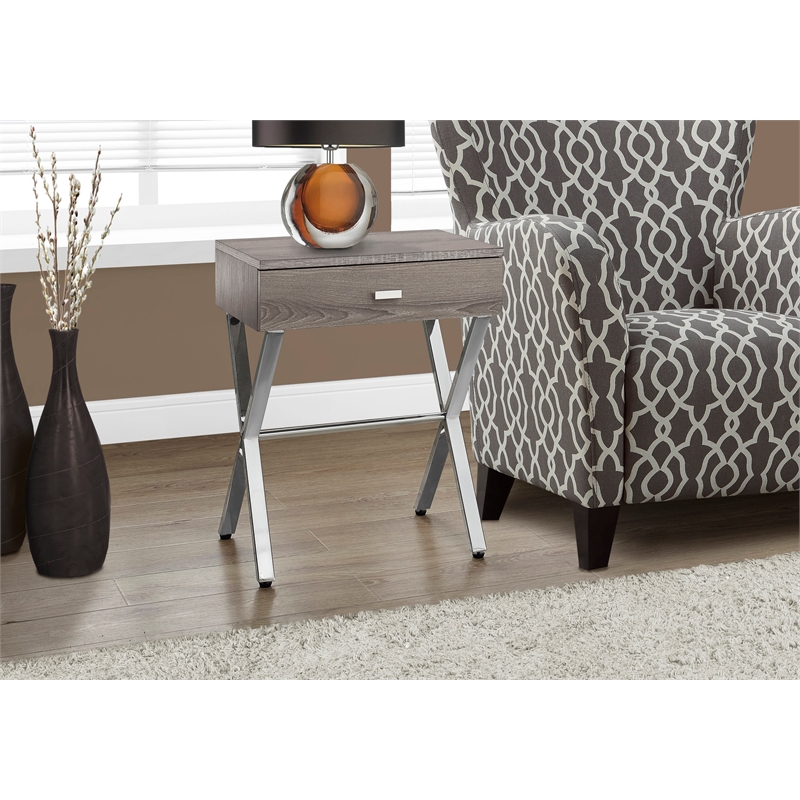 Accent Table Side End Nightstand Lamp Living Room Bedroom Metal Brown