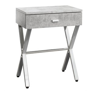 Accent Table Side End Nightstand Lamp Living Room Bedroom Metal Grey