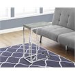 Accent Table C-shaped End Side Snack Living Room Bedroom Metal Grey