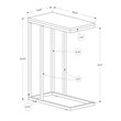 Accent Table C-shaped End Side Snack Living Room Bedroom Metal Grey