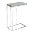 Accent Table C-shaped End Side Snack Living Room Bedroom Metal Grey