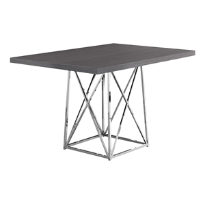 Dining Table 48&quot Rectangular Small Kitchen Dining Room Metal Grey Chrome