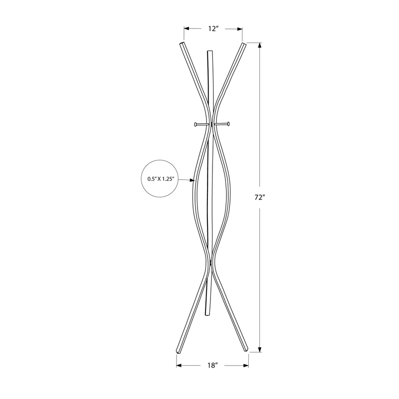 Coat Rack Hall Tree 3 Hooks Entryway 72