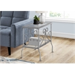 Accent Table Side End Nightstand Lamp Living Room Bedroom Metal Grey