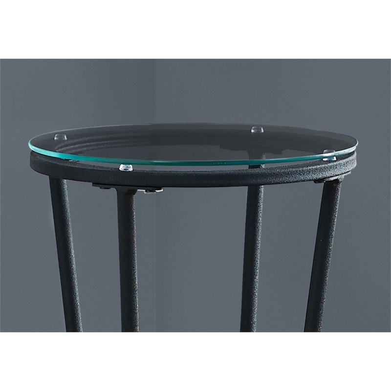 Accent Table Side End Plant Stand Round Living Room Bedroom Metal Black