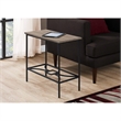 Accent Table Side End Narrow Small 2 Tier Bedroom Metal Brown