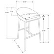 Bar Stool Set Of 2 Bar Height Metal Fabric Grey Chrome Contemporary
