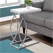 Accent Table C-shaped End Side Snack Bedroom Metal Glossy White