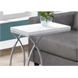 Accent Table C-shaped End Side Snack Bedroom Metal Glossy White