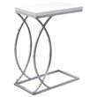 Accent Table C-shaped End Side Snack Bedroom Metal Glossy White