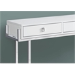 Accent Table Console Entryway Narrow Sofa Bedroom Metal Glossy White