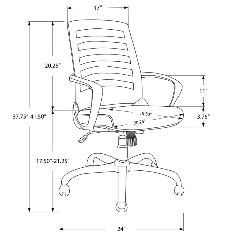 Office Chair Swivel Ergonomic Armrests Computer Desk Work Metal Black
