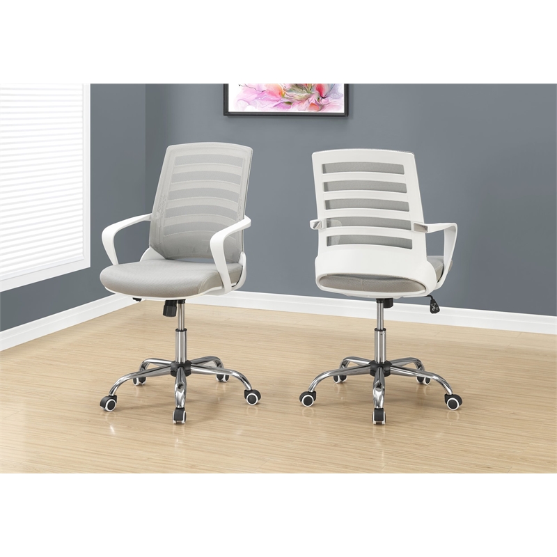 Office Chair Swivel Ergonomic Armrests Computer Desk Work Metal White