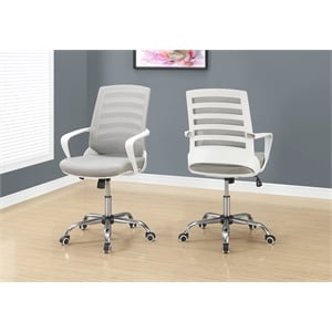 Office Chair Swivel Ergonomic Armrests Computer Desk Work Metal White