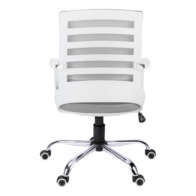 Office Chair Swivel Ergonomic Armrests Computer Desk Work Metal White