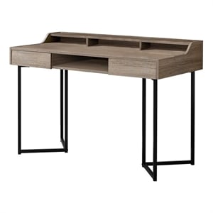 Computer Desk Home Office Laptop Storage Drawers 48&quotL Work Metal Brown