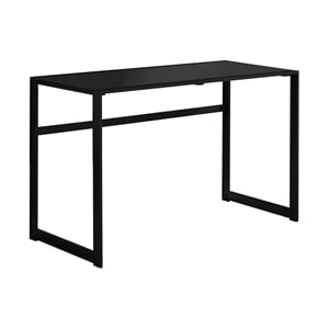 Computer Desk Home Office Laptop 48&quotL Work Metal Tempered Glass Black