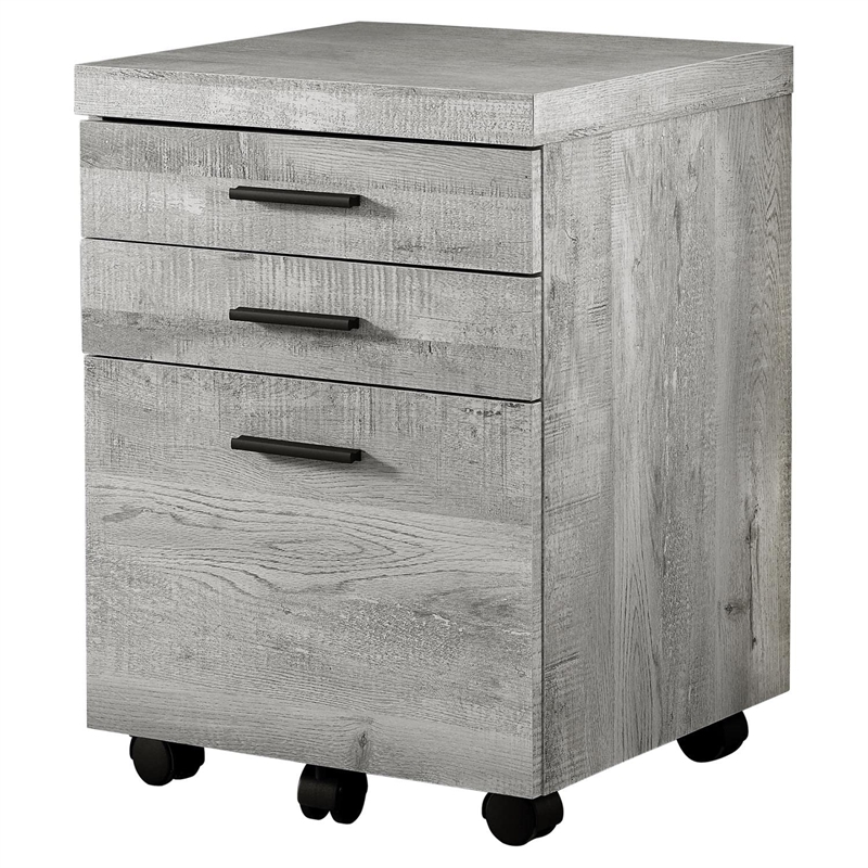 File Cabinet Rolling Mobile Printer Stand Office Work Laminate Grey