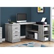 Computer Desk Home Office Corner L Shape Work Laptop Laminate Grey