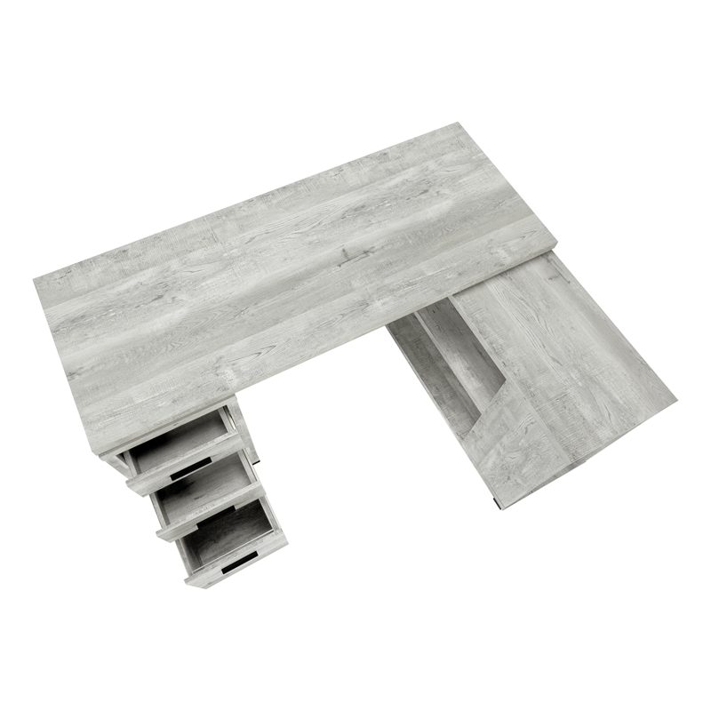 Computer Desk Home Office Corner L Shape Work Laptop Laminate Grey