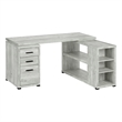 Computer Desk Home Office Corner L Shape Work Laptop Laminate Grey