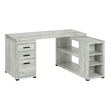 Computer Desk Home Office Corner L Shape Work Laptop Laminate Grey