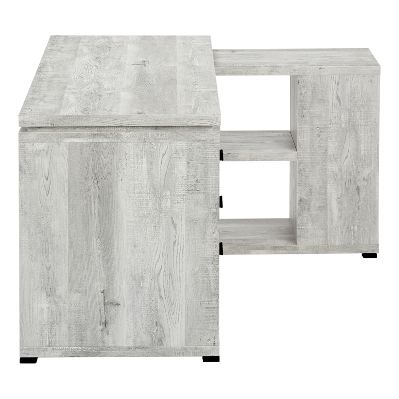 Computer Desk Home Office Corner L Shape Work Laptop Laminate Grey